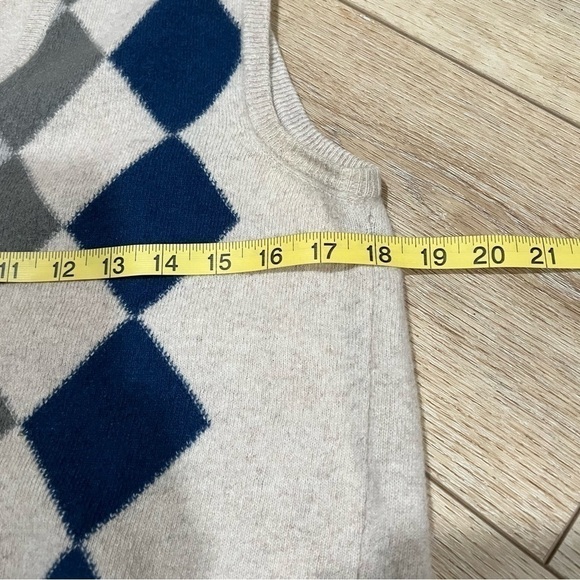 OLEG Cassini angora lana checkered vest with ribbed edging, size 36 or small. - Picture 4 of 8